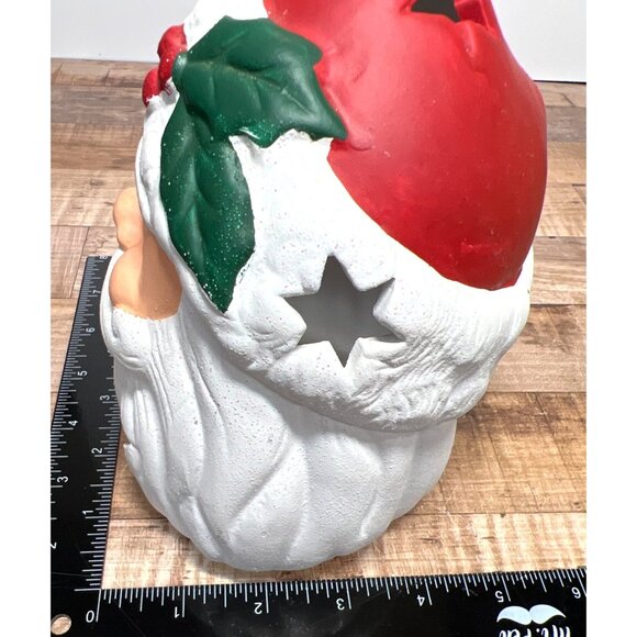 Ceramic Santa Claus Candle Holder Tea Light Luminary - Picture 4 of 5